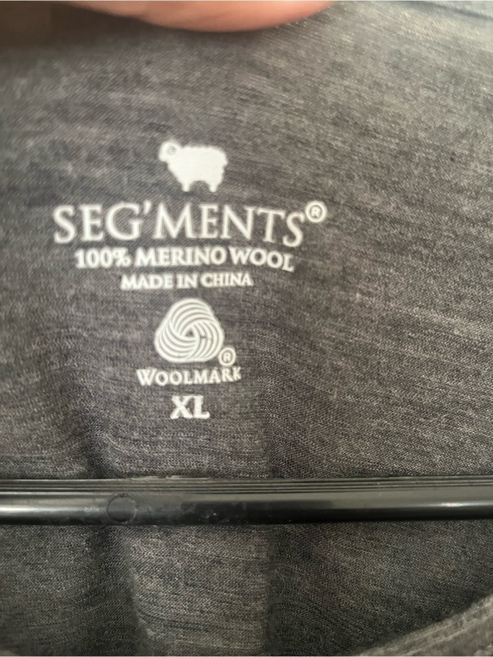Segments Women’s Long Sleeve Crew Neck Tee - Charcoal Gray - Picture 2 of 6